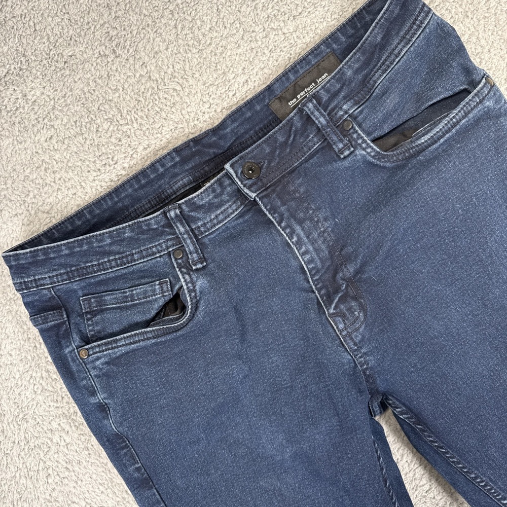 The Perfect Jean NYC Slim‎ Fit Jeans Mens 36x36 Blue Dark Wash Stretch Denim